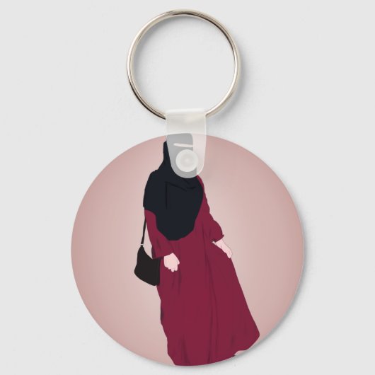 Hijabi - Muslimah - Hijab Hand zeichn - Niqab Schlüsselanhänger (Vorderseite)