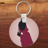 Hijabi - Muslimah - Hijab Hand zeichn - Niqab Schlüsselanhänger (Vorderseite)