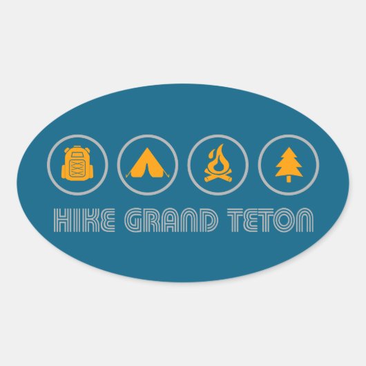 Hike Grand Teton National Park Ovaler Aufkleber (Vorderseite)