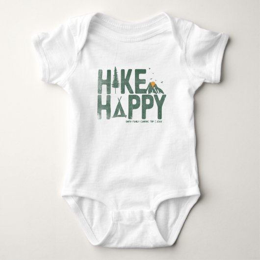 Hike Happy Camper Hiker Hiking Family Personalized Baby Strampler (Vorderseite)