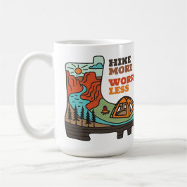 Hike More Worry Less Funny Camping Mug Kaffeetasse