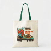 Hike More Worry Less Funny Hiking Tote Bag Tragetasche (Vorne)