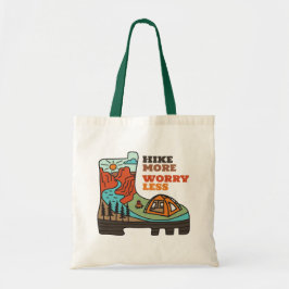 Hike More Worry Less Funny Hiking Tote Bag Tragetasche
