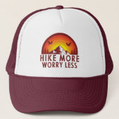 Hike More Worry Less, Hiking Truckerkappe (Vorderseite)