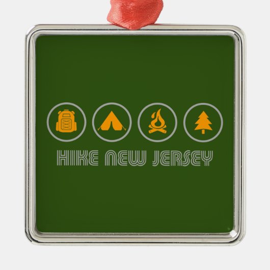 Hike New Jersey Ornament Aus Metall (Vorne)