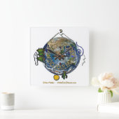 Hike Our Planet Hiker's Soul Compass Earth Quadratische Wanduhr (Zuhause)