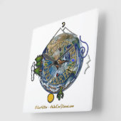 Hike Our Planet Hiker's Soul Compass Earth Quadratische Wanduhr (Winkel)