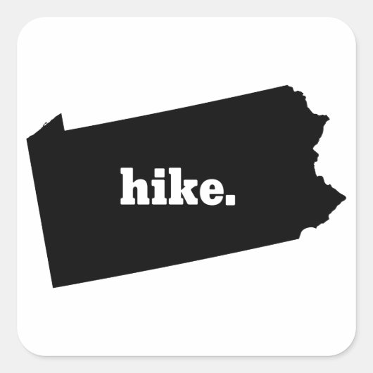 Hike Pennsylvania Quadratischer Aufkleber (Vorderseite)