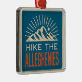 Hike The Allegheny Mountains Sunburst Ornament Aus Metall (Rechts)