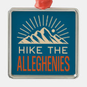 Hike The Allegheny Mountains Sunburst Ornament Aus Metall (Vorne)
