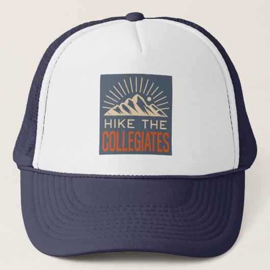 Hike The Collegiate Mountains Sunburst Truckerkappe (Vorderseite)