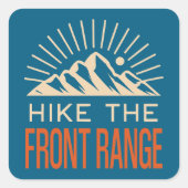 Hike The Front Range Sunburst Quadratischer Aufkleber (Vorderseite)