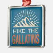 Hike The Gallatin Mountains Sunburst Ornament Aus Metall (Links)