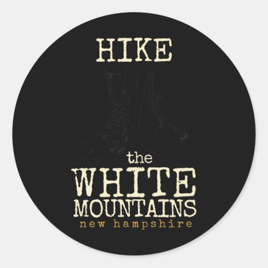 Hike The White Mountains , New Hampshire Tee Runder Aufkleber (Vorderseite)