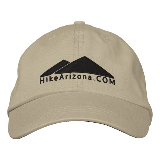 HikeArizona.COM - Schwarze bestickte Baseballkappe (Vorderseite)