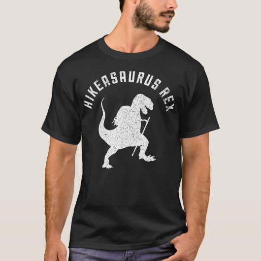 Hikeasaurus Rex Funny Dinosaur T Rex Wandern T-Shirt (Vorderseite)