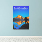 Hiker and Banner Peak - John Muir Trail - Logo Leinwanddruck (Insitu (Holzboden))