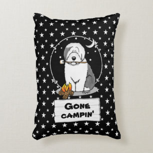 Hiker Camper Old English Sheepdog Hund Grau 1 Dekokissen
