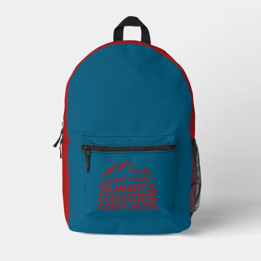 Hiker camping humor blue red bedruckter rucksack (Vorderseite)