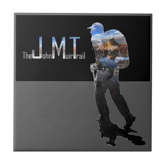 Hiker mit Kathedrale Spitze 2 - John Muir Trail Fliese (Vorderseite)