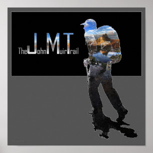 Hiker mit Kathedrale Spitze 2 - John Muir Trail Poster