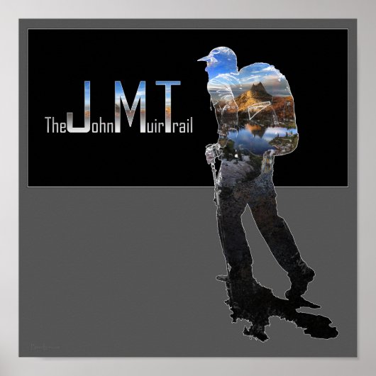Hiker mit Kathedrale Spitze 2 - John Muir Trail Poster (Vorne)