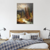 Hiker neben einem Torrential River (durch Achenbac Leinwanddruck (Insitu (Schlafzimmer))
