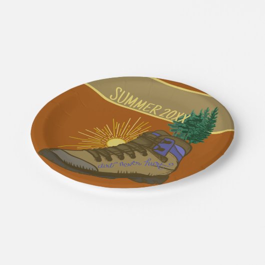 Hiker Personalisiert Camping Picnic Pappteller (Schrägansicht)