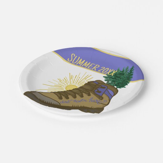 Hiker Personalisiert Camping Picnic Pappteller (Schrägansicht)