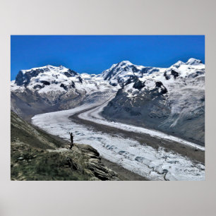 Hiker und Gornergrat Poster