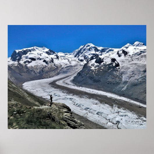 Hiker und Gornergrat Poster (Vorne)