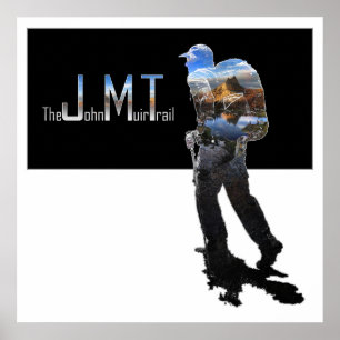 Hiker und Kathedrale Spitze - John Muir Trail Poster