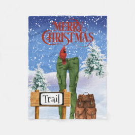 Hikers Christmas Fleece Blanket