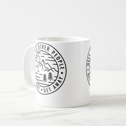 Hiking Backpacking Hell Is Other People Funny Camp Kaffeetasse (Vorderseite Links)