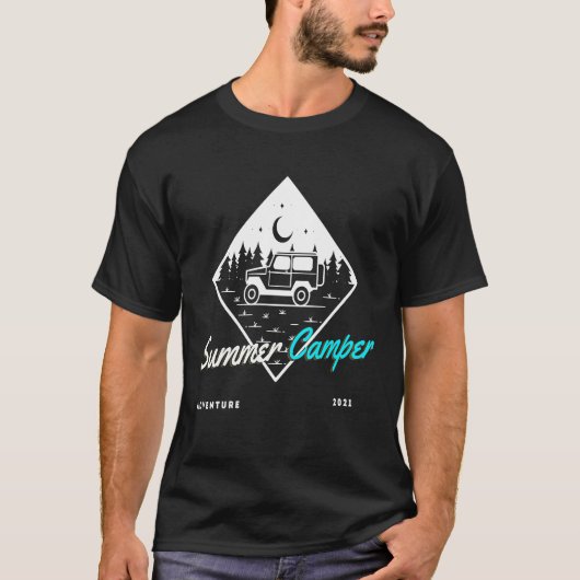 Hiking Camping Graphic Summer Camper hippie Vibes T-Shirt (Vorderseite)