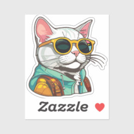 hiking cat aufkleber