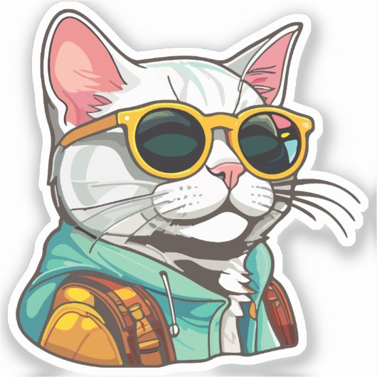 hiking cat aufkleber (Vorderseite)