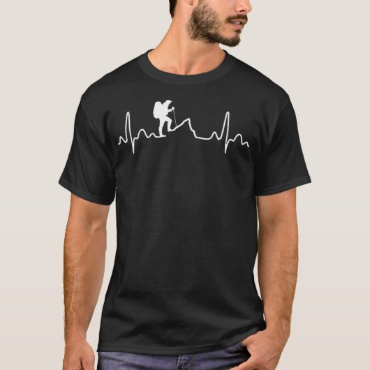 Hiking Heartbeat black tshirt (Vorderseite)