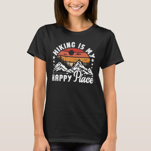 Hiking is my Happy Place T-Shirt (Vorderseite)