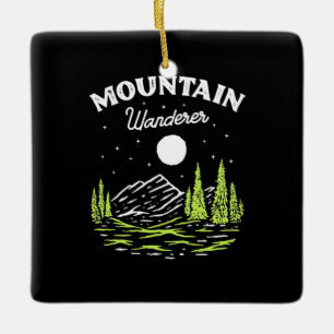 Hiking Mountain Wanderer Keramikornament