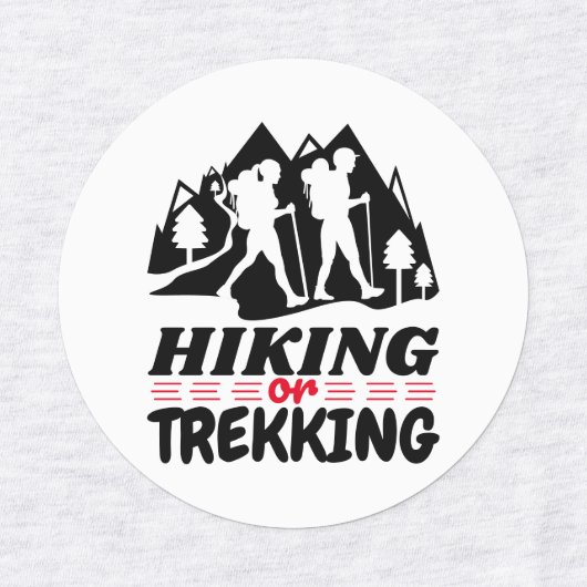 Hiking or Trekking Etiketten (Design 2)