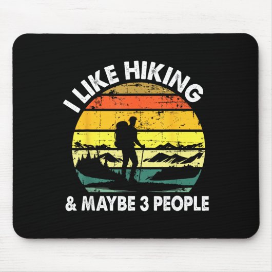 Hiking Tee For Men Women Outdoorsy Hiker Hiking Mousepad (Vorne)