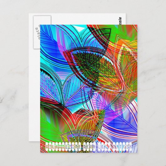 HILANDEZINE NEON LEAF MATRIX POSTKARTE (Vorne/Hinten)