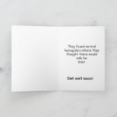 Hilarious beer drinker get well wish karte (Innenseite)