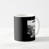 Hilarious Cat Selfie Ufo Cow Abduction Alien Meme Kaffeetasse (VorderseiteRechts)