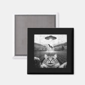 Hilarious Cat Selfie Ufo Cow Abduction Alien Meme  Magnet (Vorderseite/Rückseite)