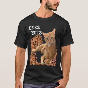 Hilarious DEEZ NUTS-Witz mit süßer Katze und Pekan T-Shirt