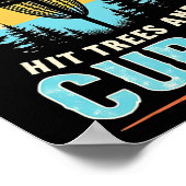 Hilarious Disc Golf - Retro Tree Hitting Humor  Poster (Ecke)