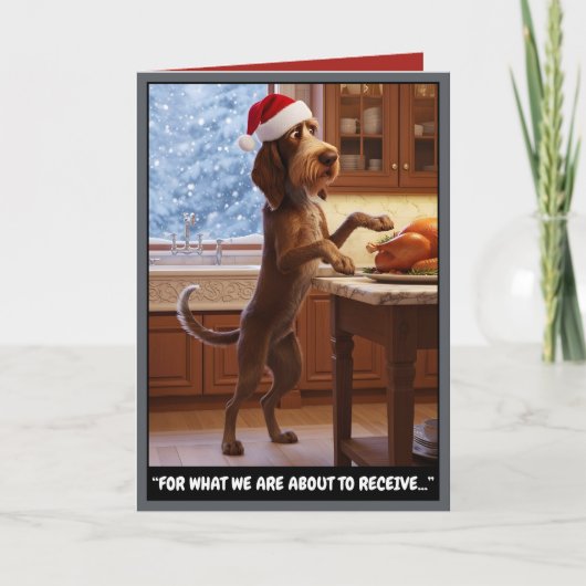 Hilarious Italian Spinone Christmas Karte (Vorderseite)
