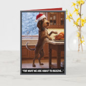 Hilarious Italian Spinone Christmas Karte (Gelbe Blume)